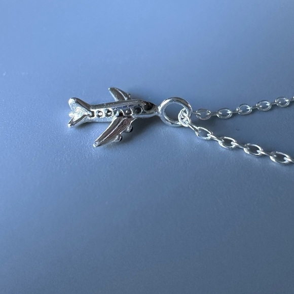 Sterling Silver Airplane Pendant and Necklace - Picture 6 of 7